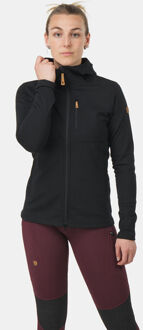 Fjällräven Keb Hoodie Fleecevest Dames Zwart - L