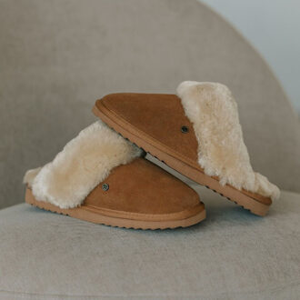 Fjorda Dames Sloffen - Cognac - Maat 36