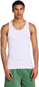 Flagship Rib Tank Vesten Heren - Wit - Maat XL - Katoen Jersey White