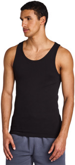 Flagship Rib Tank Vesten Heren - Zwart - Maat S - Katoen Jersey Black