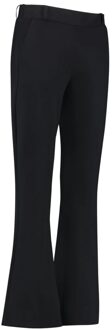 Flair mid waist flared fit pantalon van travelstof Zwart - XS