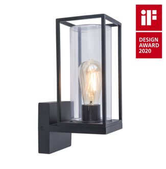 Flair - Wandlantaarn Armatuur voor Buiten in Cottage Stijl - Zwart