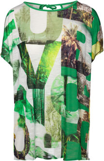 Flama Top met print en strikdetail - maat EU 44 / UK 16 Groen