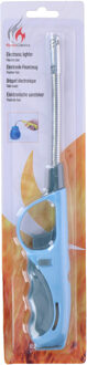 Flame Classics BBQ/keuken aansteker lange steel blauw 29 cm