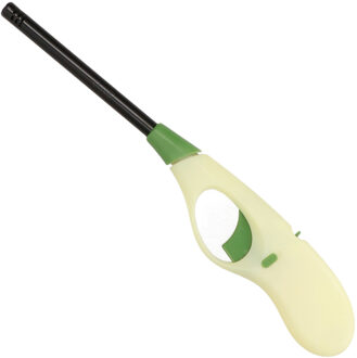 Flame Classics BBQ/keuken aansteker lange steel geel/groen 26 cm