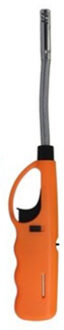 Flame Classics Gasaansteker - flexibele hals - BBQ/keuken/haard aansteker - oranje - 27 cm