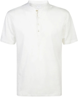 Flame Effect Linen Cotton T-Shirt Eleventy , White , Heren - 2Xl,Xl,L,M,S