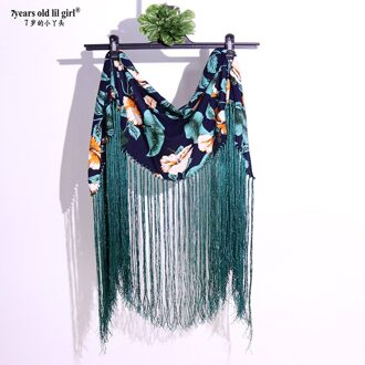 Flamenco Ats Buikdans Hollow Out Drie-Dimensionale Jacquard Perspectief True Fluwelen Sjaal Kruis Twiel CB10