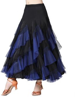 Flamenco Rok Ballroom Waltz Dans Kleding Moderne Kostuums Voor Vrouwen zwart koninklijk blauw