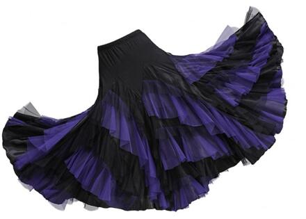Flamenco Rok Ballroom Waltz Dans Kleding Moderne Kostuums Voor Vrouwen zwart paars