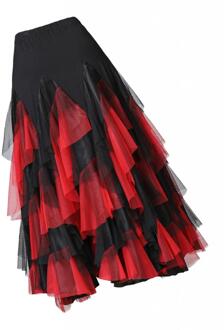 Flamenco Rok Ballroom Waltz Dans Kleding Moderne Kostuums Voor Vrouwen zwart rood