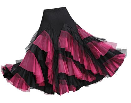 Flamenco Rok Ballroom Waltz Dans Kleding Moderne Kostuums Voor Vrouwen zwart roos rood