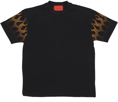 Flames Tee Zwart/Oranje Streetwear Vision OF Super , Black , Heren - Xl,L,M,S,Xs