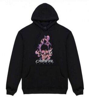 Flamin Skull Heren Zwarte Hoodie - XS