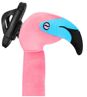 Flamingo hoofdsteun met telefoonhouder Roze - One size