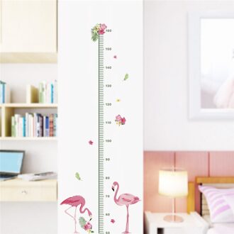 Flamingo hoogte meet diy muurstickers voor kinderen kamers home decor cartoon dieren groei grafiek muurstickers pvc muurschilderingen