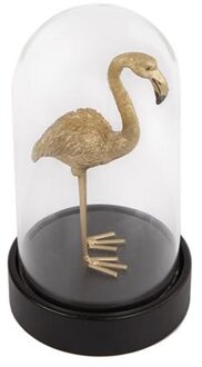 Flamingo in stolp Ø11,5x20cm messing
