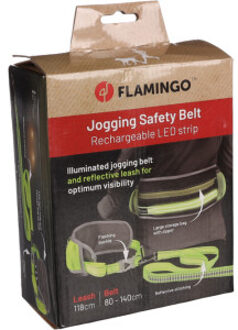 Flamingo joggingharnas met riem geel, heupomtrek 80-140cm hond