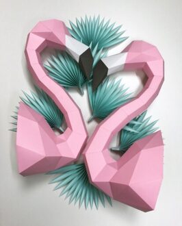 flamingo paper kit DIY-roze