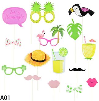 Flamingo Photobooth Props Hawaiian Party Grappig Lip Mond Foto Prop Voor Tropische Zomer Bruiloft Verjaardag Decor Photo Booth Frame A01