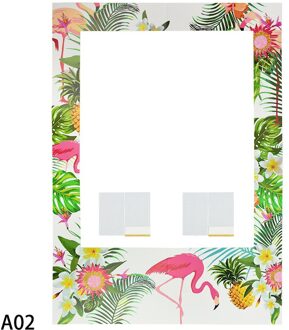 Flamingo Photobooth Props Hawaiian Party Grappig Lip Mond Foto Prop Voor Tropische Zomer Bruiloft Verjaardag Decor Photo Booth Frame A02