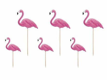 Flamingo thema hapjes cocktailprikkers - 18x stuks - kaasprikkertjes - Tropisch Hawaii sfeer