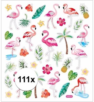 Flamingo thema kinder stickers - gekleurd - 3x stuks - kinder dagboek stickers