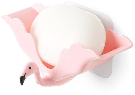 Flamingo Zeepbakje Houden Zeep Droog Schone Douche Zeep Saver Lade Plastic Lijm Afvoer Spons Houder Badkamer Tool