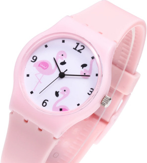 Flamingos Kids Watches Girls and Boys Cartoon Silicone Watch Fashion Children's Quartz Wrist Watches Clock Gifts