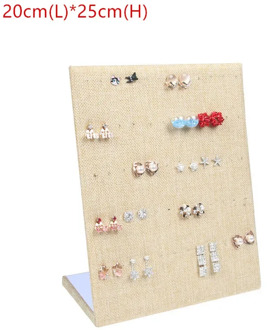 Flanel Sieradendoos Sieraden Display Oorbellen Stud Ketting Hanger Opslag Showcase Rack case Board Beige