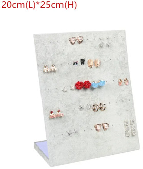 Flanel Sieradendoos Sieraden Display Oorbellen Stud Ketting Hanger Opslag Showcase Rack case Board GRIJS