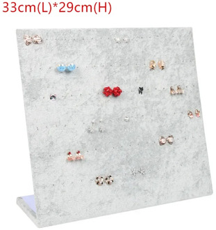 Flanel Sieradendoos Sieraden Display Oorbellen Stud Ketting Hanger Opslag Showcase Rack case Board Zilver
