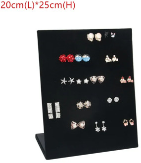 Flanel Sieradendoos Sieraden Display Oorbellen Stud Ketting Hanger Opslag Showcase Rack case Board zwart