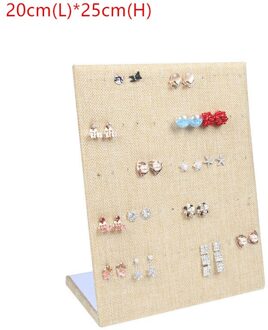 Flanellen Sieraden Doos Sieraden Display Oorbellen Stud Ketting Hanger Opslag Showcase Rack Case Board Beige
