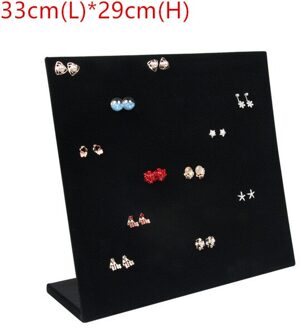 Flanellen Sieraden Doos Sieraden Display Oorbellen Stud Ketting Hanger Opslag Showcase Rack Case Board groot zwart