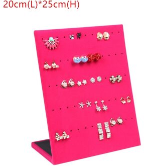 Flanellen Sieraden Doos Sieraden Display Oorbellen Stud Ketting Hanger Opslag Showcase Rack Case Board roos roze