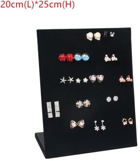 Flanellen Sieraden Doos Sieraden Display Oorbellen Stud Ketting Hanger Opslag Showcase Rack Case Board zwart