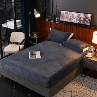 Flannel Bed Sheet Velvet Bed Linen With Elastic Winter Warm Fleece Fitted Sheet Single Queen King Mattress Protecter Sheets