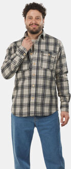 Flannel Melton Ruit Blouse Bruin