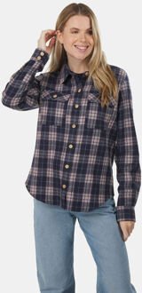 Flannel Melton Ruit Blouse Dames Blauw