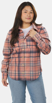 Flannel Melton Ruit Blouse Dames Roze