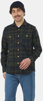 Flannel Melton Ruit Blouse Groen - S