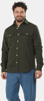 Flannel Melton Shirt Groen - L