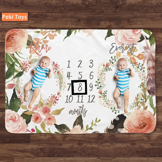 Flannel Two Babies Birth Play Mat For Twins Photo Props Blankets Kids Bedsheet Room Decor одеяло New Born Baby Accessories