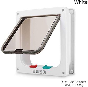 Flap Deur Met 4 Manier Veiligheidsslot Hond Kat Flap Deur Voor Hond Katten Kitten Abs Plastic Kleine Huisdier Gate deur Kit Kat Honden Flap Deur THMO890-WT2