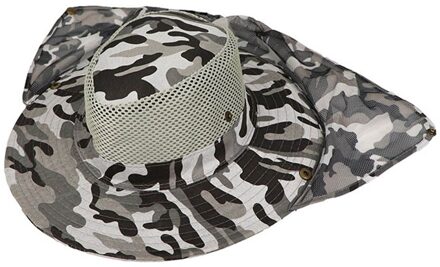 Flap Zon Cap Wandelen Emmer Levert Ademende Unisex Accessoires Apparatuur Uv Bescherming Naturehike Vissen Flap Hoed wit grijs