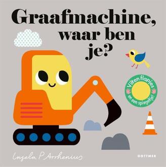 Flapjesboek: Graafmachine, waar ben je (karton). 2+