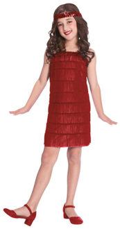 Flapper Jurk Meisje Rood Rood - Zalm