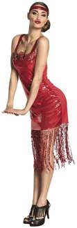 Flapper kostuum rood Scarlett Rood - Zalm
