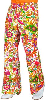 Flared 60's Broek Heren Peace & Paisley Multikleur - Print